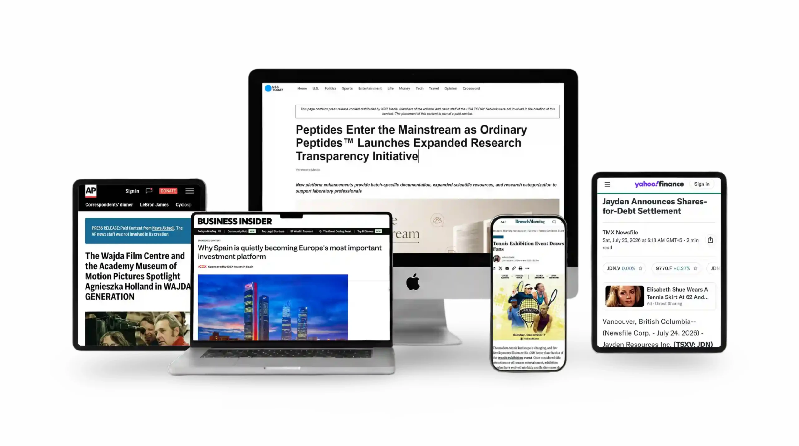 Get featured across major news outlets
