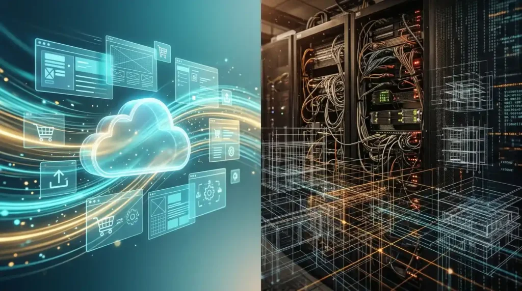 How do hosted e commerce platforms impact initial setup velocity compared to self hosted frameworks