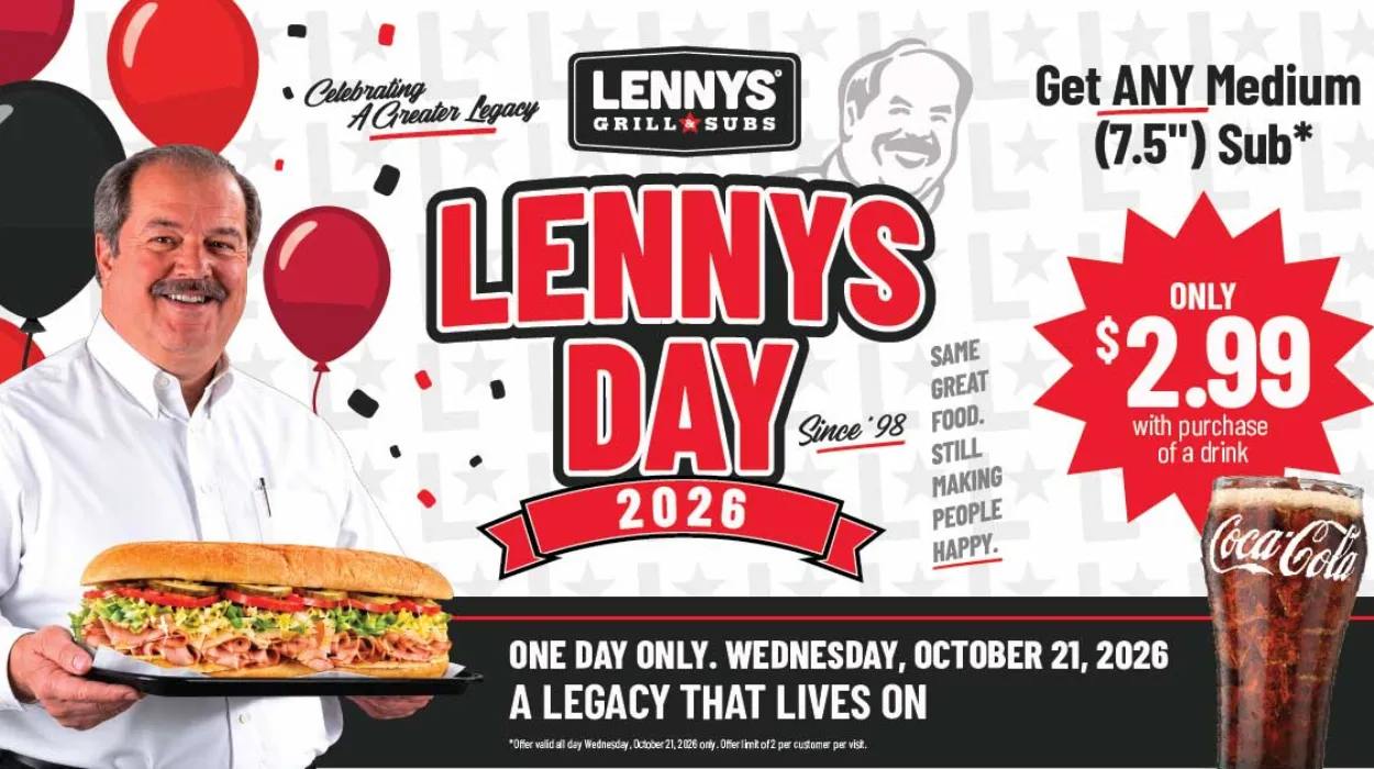 Lenny’s Day 2026: $2.99 Sandwich Deal Returns