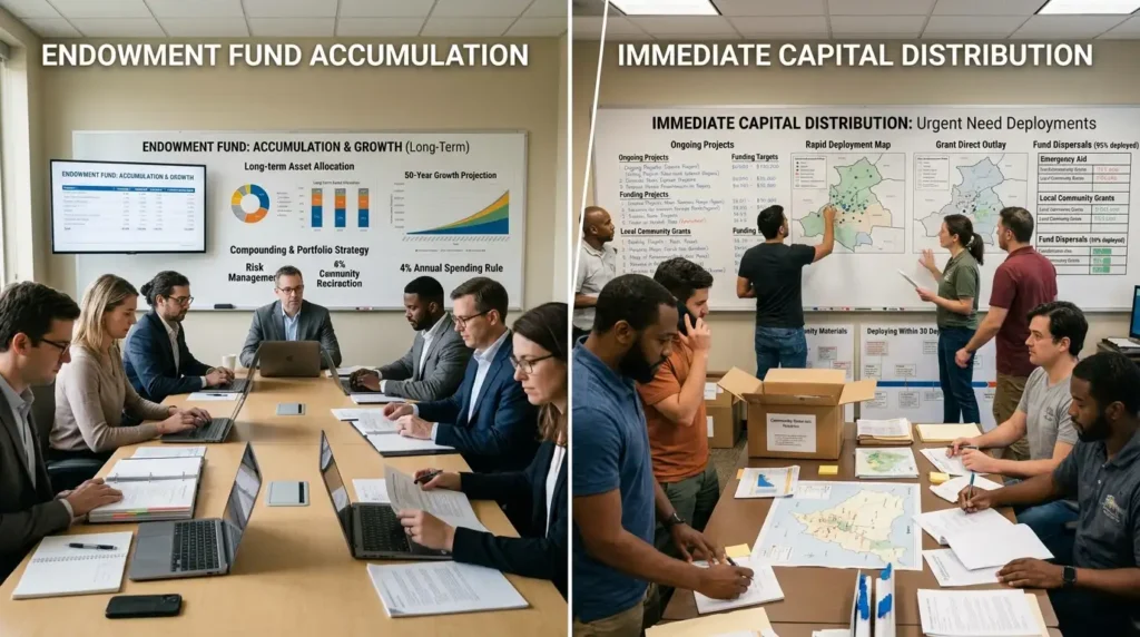 Strategic Approaches Community Foundations Use to Build Regional Social Impact 1 What Are the Operational Differences Between Endowment Fund Accumulation and Immediate Capital Distribution Strategies